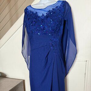 NWT Formal Wedding Chiffon Mother-of-Bride Infinity Scarf gown dress, SIZE 10